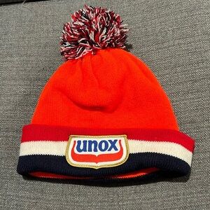 Unox Nieuwjaarsduik Beanie | Orange Tri-Color Knit Hat | Rare Find!